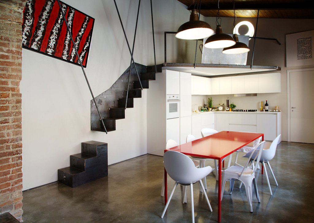 red_white_kitchen_staircase